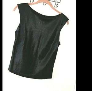 HEMP*sleeveless black EUC top* sz S
